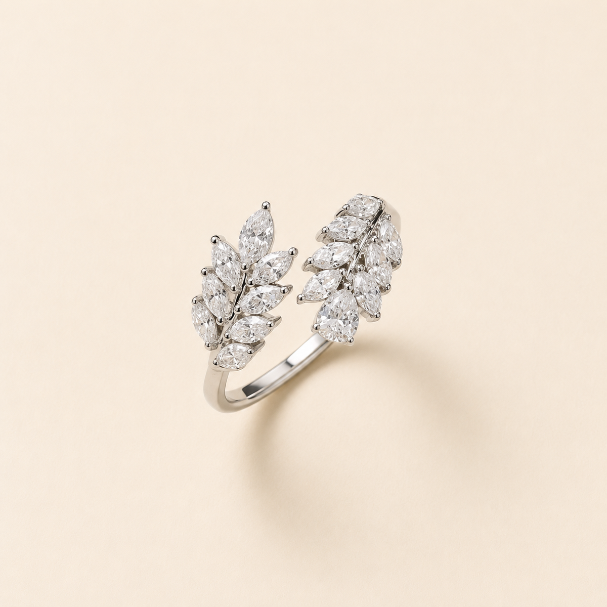 Leaf Cluster Open Ring