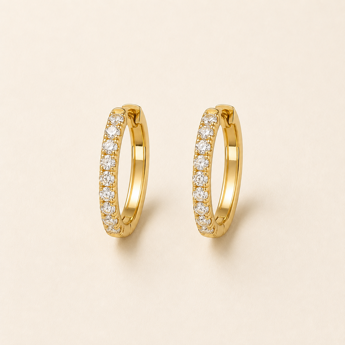 Pavé Huggie Hoop Earrings