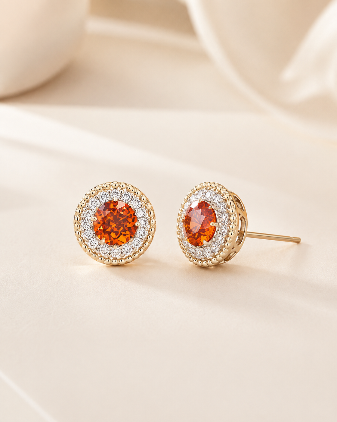 EVELYNNIE Late Light Halo Stud Earrings front three-quarter view