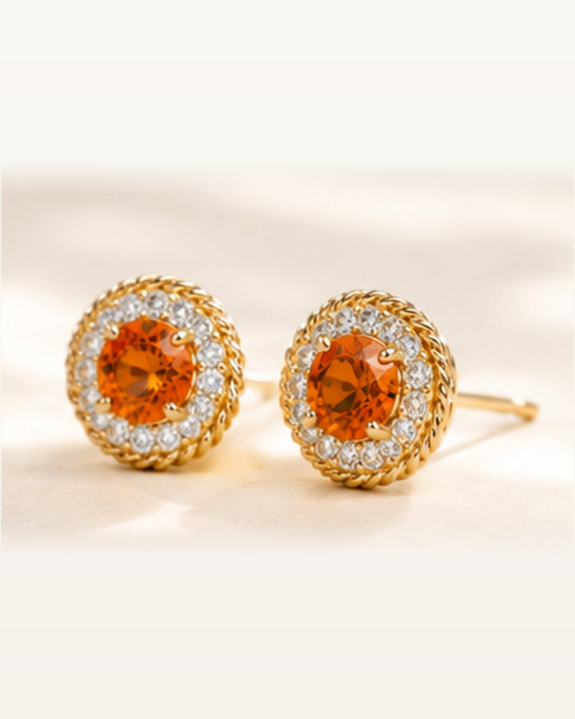 Late Light Halo Stud Earrings angled pair view