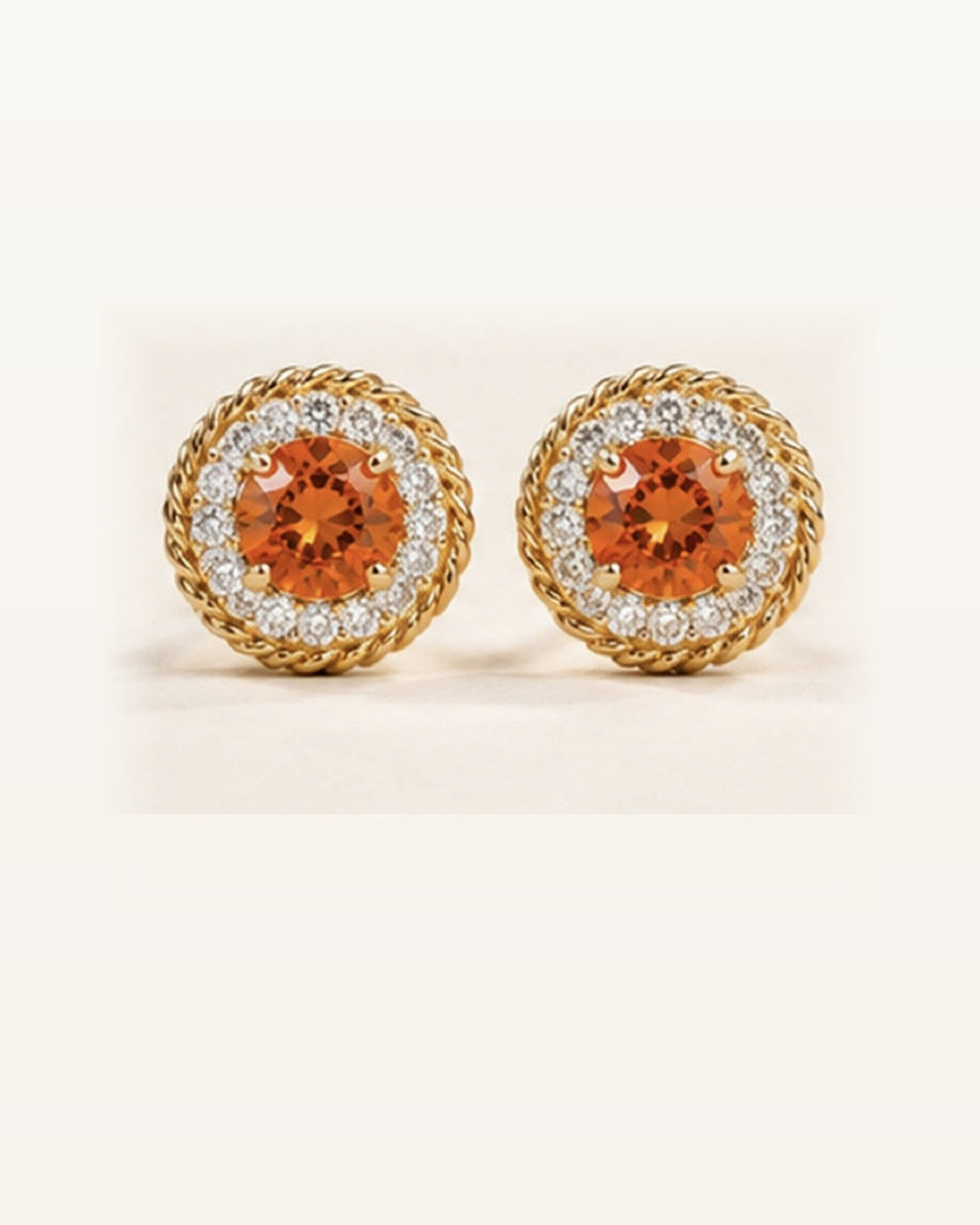 Late Light Halo Stud Earrings front pair view